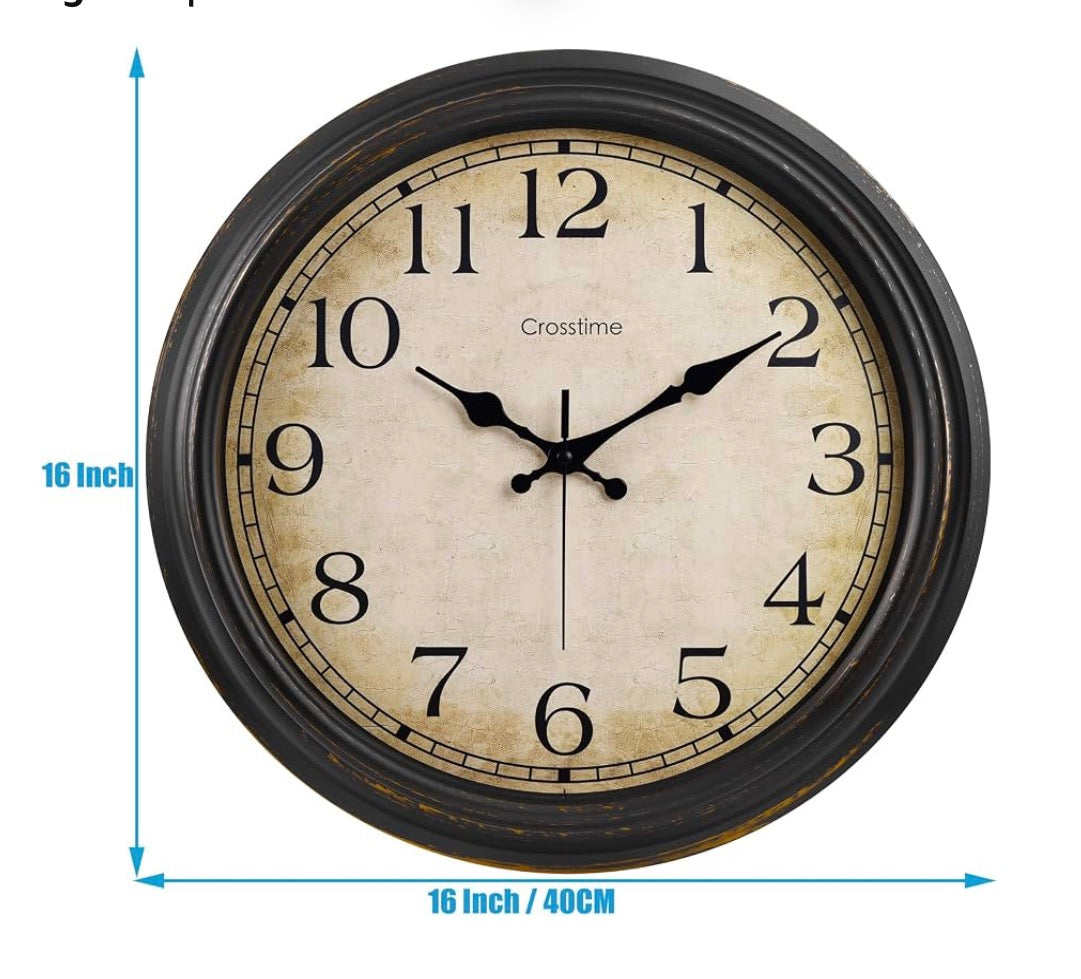 16 Inch Large Vintage Wall Clock