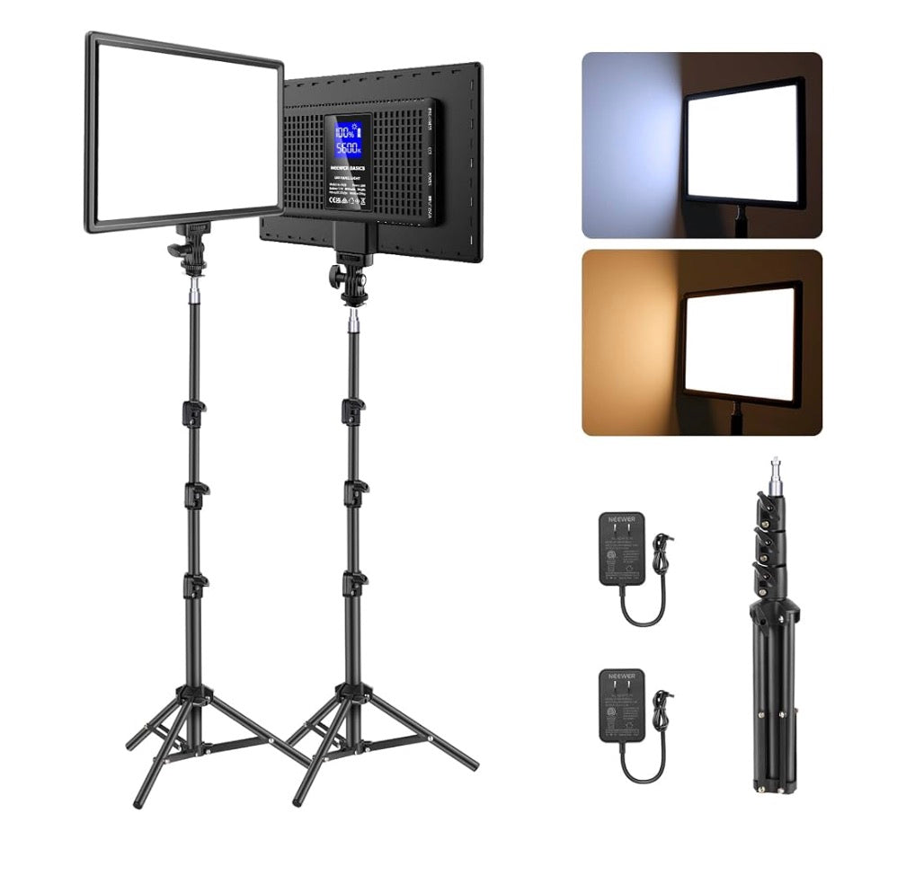 NEEWER BASICS 13" LED Video Light Panel, 2 Pack