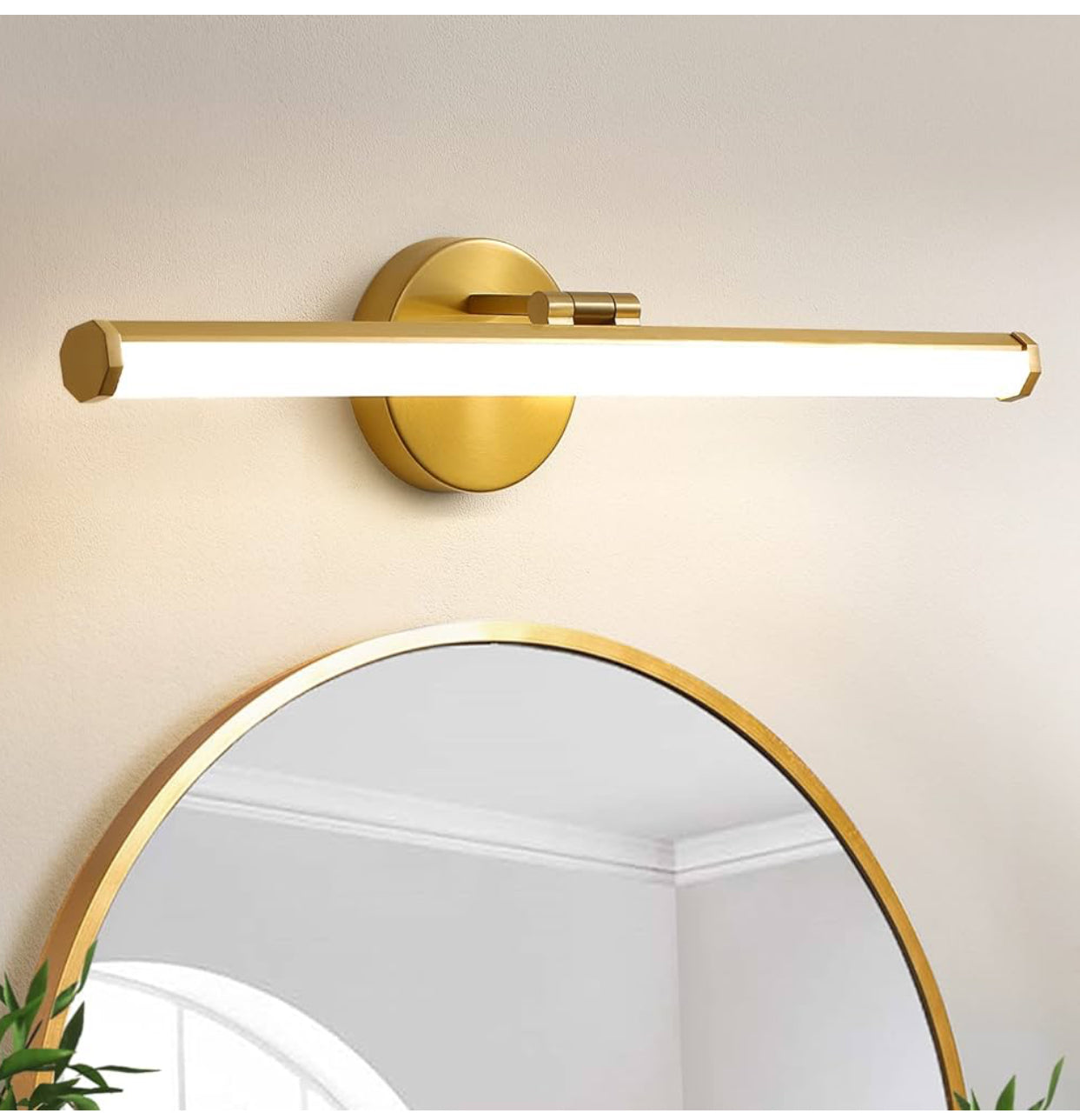 Bathroom Light Fixture Over Mirror - Gold Vanity Light Fixture 18W 4000K Angle Adjustable 22 Inch LED Dimmable Modern Vanity Light Bar for Bedroom Living Room Bathroom