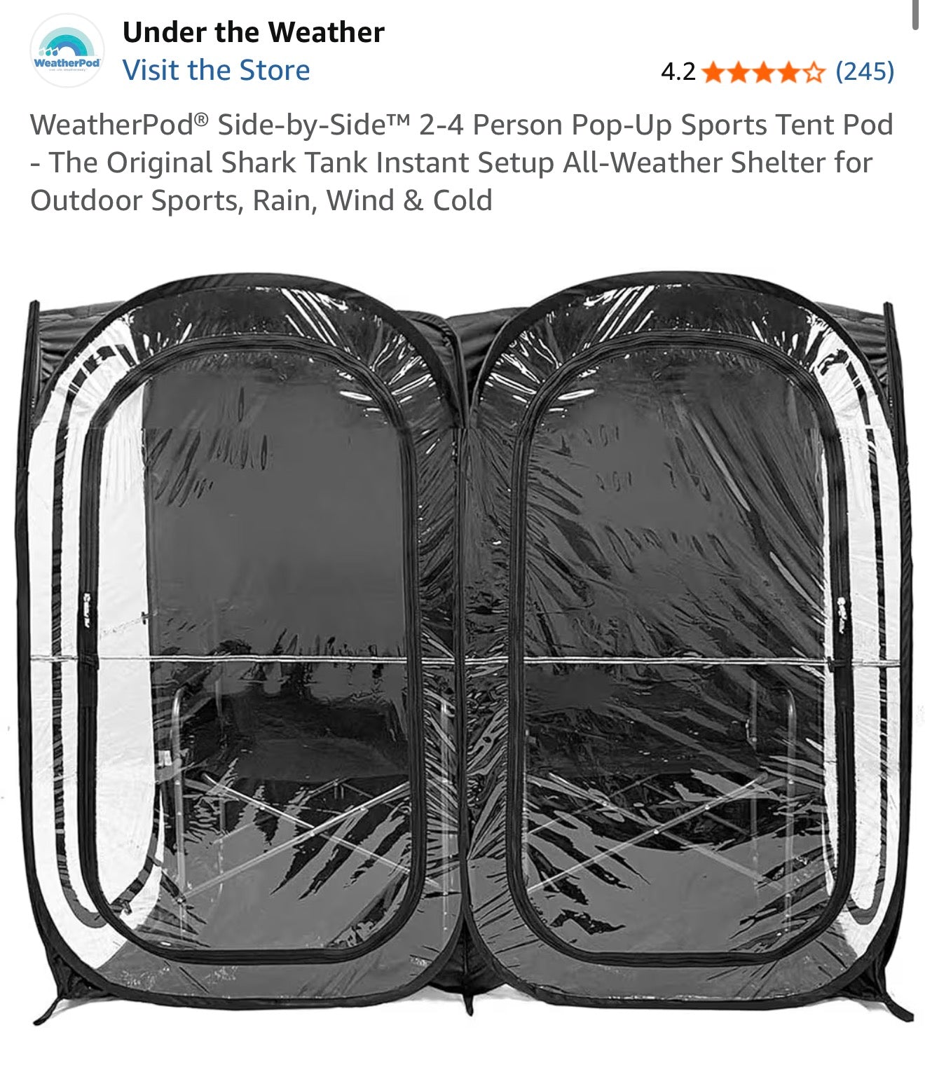 WeatherPod® Side-by-Side™ 2-4 Person Pop-Up