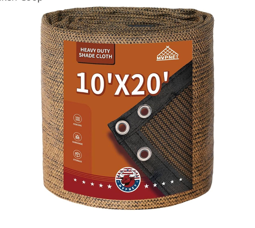 90% Sun Shade Cloth with Grommets 10x20 FT, 180GSM Heavy-Duty