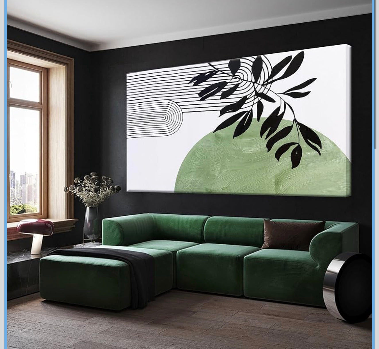 Abstract Boho Green Wall Art