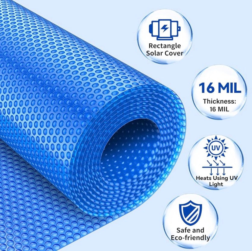 Solar Pool Cover, Blue 16-mil 12 x 24