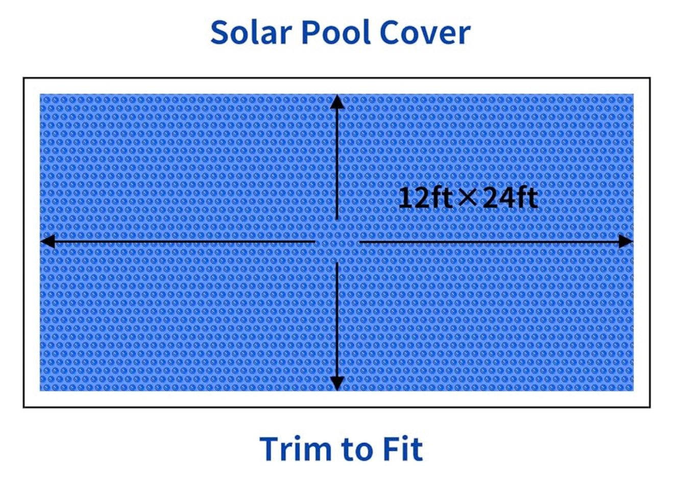 Solar Pool Cover, Blue 16-mil 12 x 24