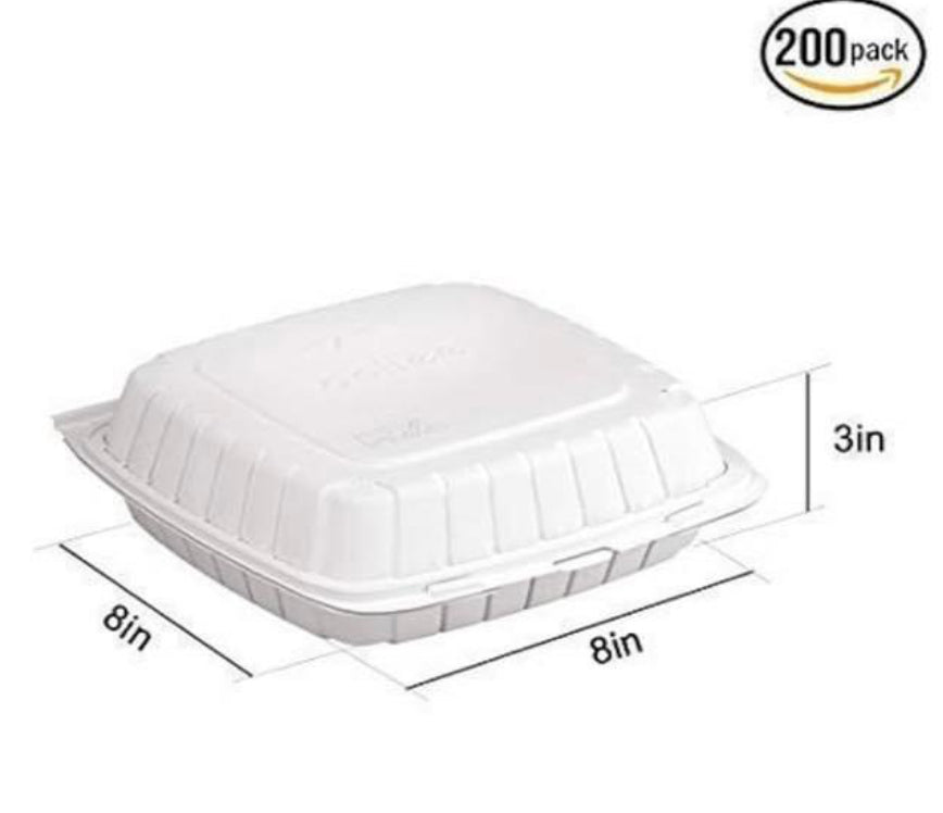 200CT- 3 compartment meal prep/Togo containers