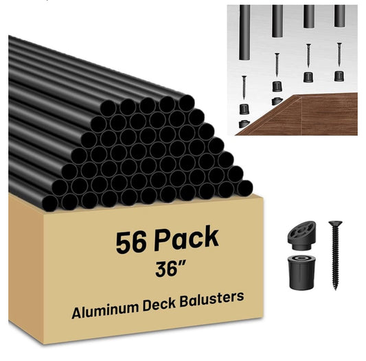 56 Pack 36 inch Aluminum Balusters for Deck Railing,