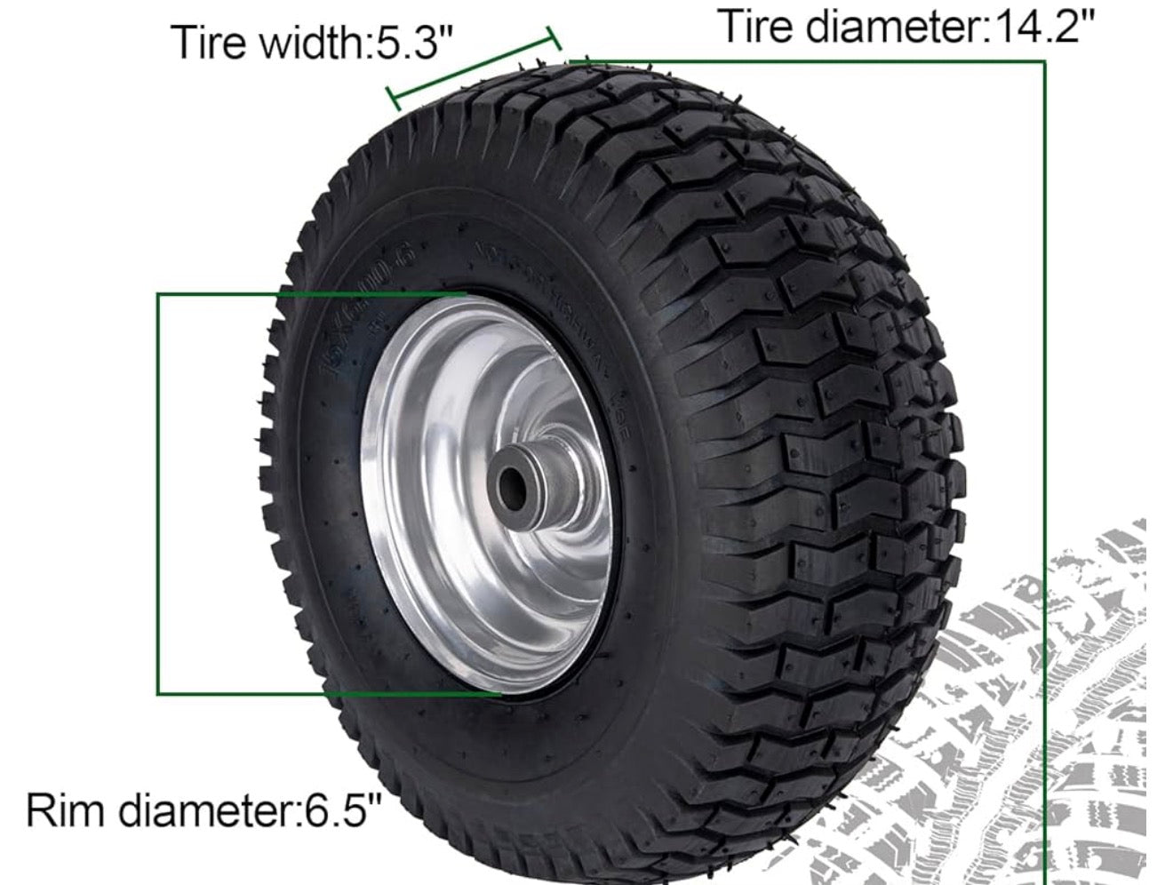 15x6.00-6 Lawn Mower Tire and Wheel Front Tire
