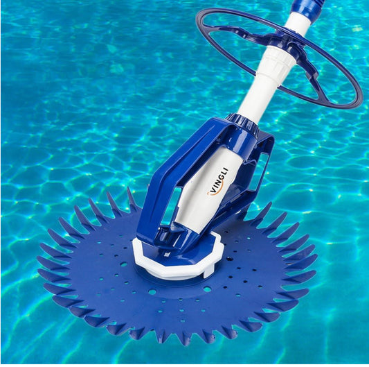 VINGLI Pool Vacuum Cleaner Automatic Sweeper Swimming Pool Creepy Crawler Vacuum with 33FT Hoses (Navy Blue&White)
