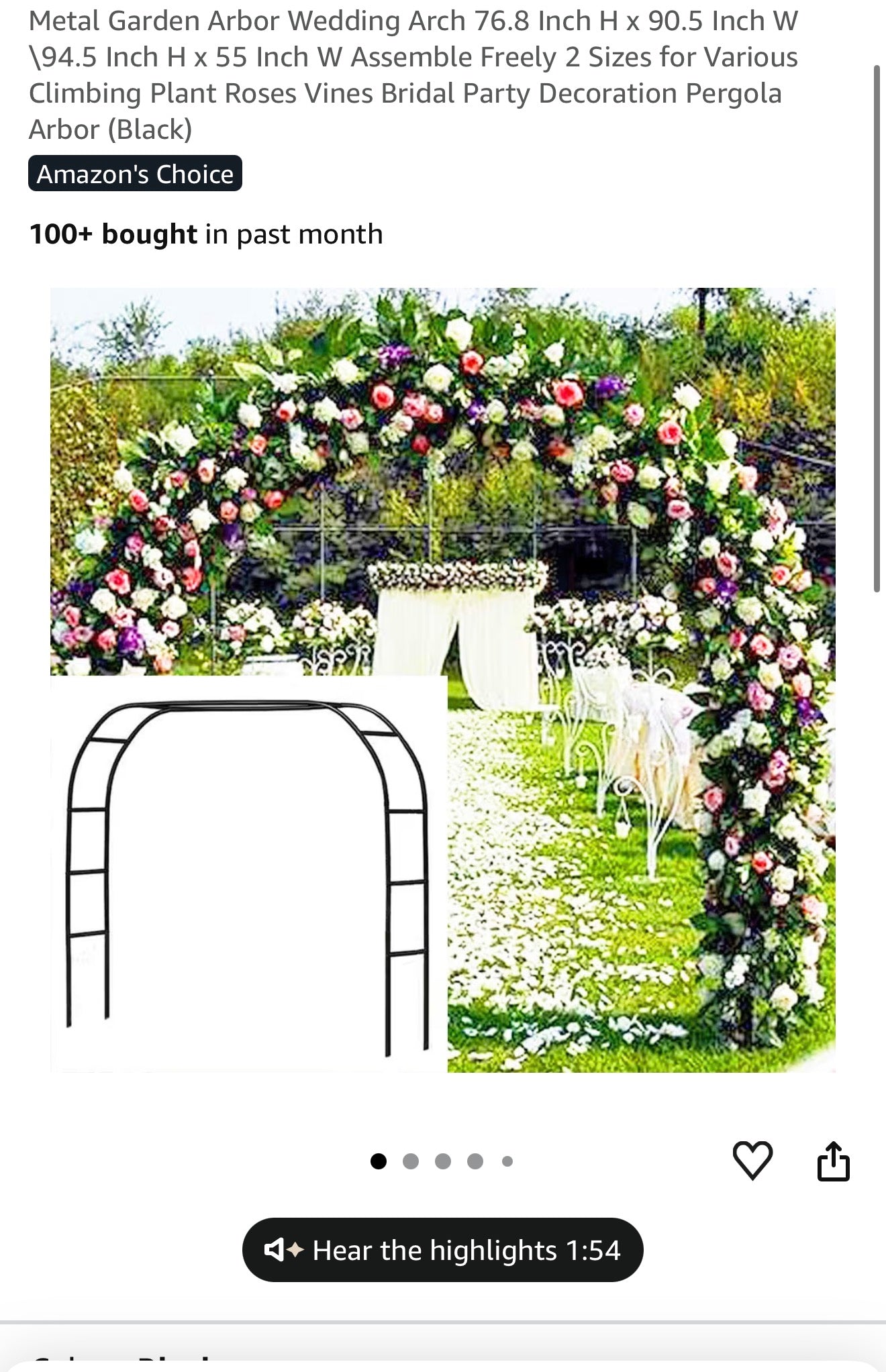 Metal arch