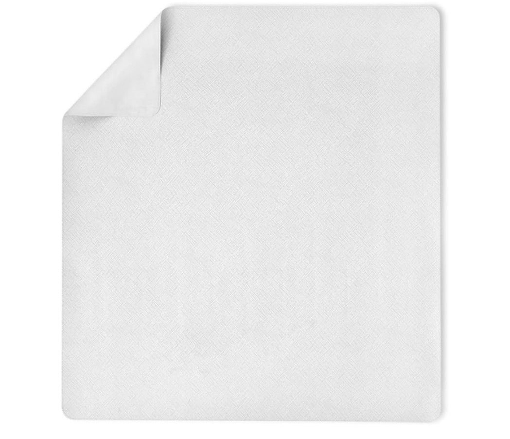Splat Mat - Double-Sided Vegan Leather Wipeable Baby Splat Mat - Modern Design, Perfect for Mealtime & Playtime, Easy to Clean High Chair Mat for Floor, 47 x 47 Inches - Scattered Dot Grey