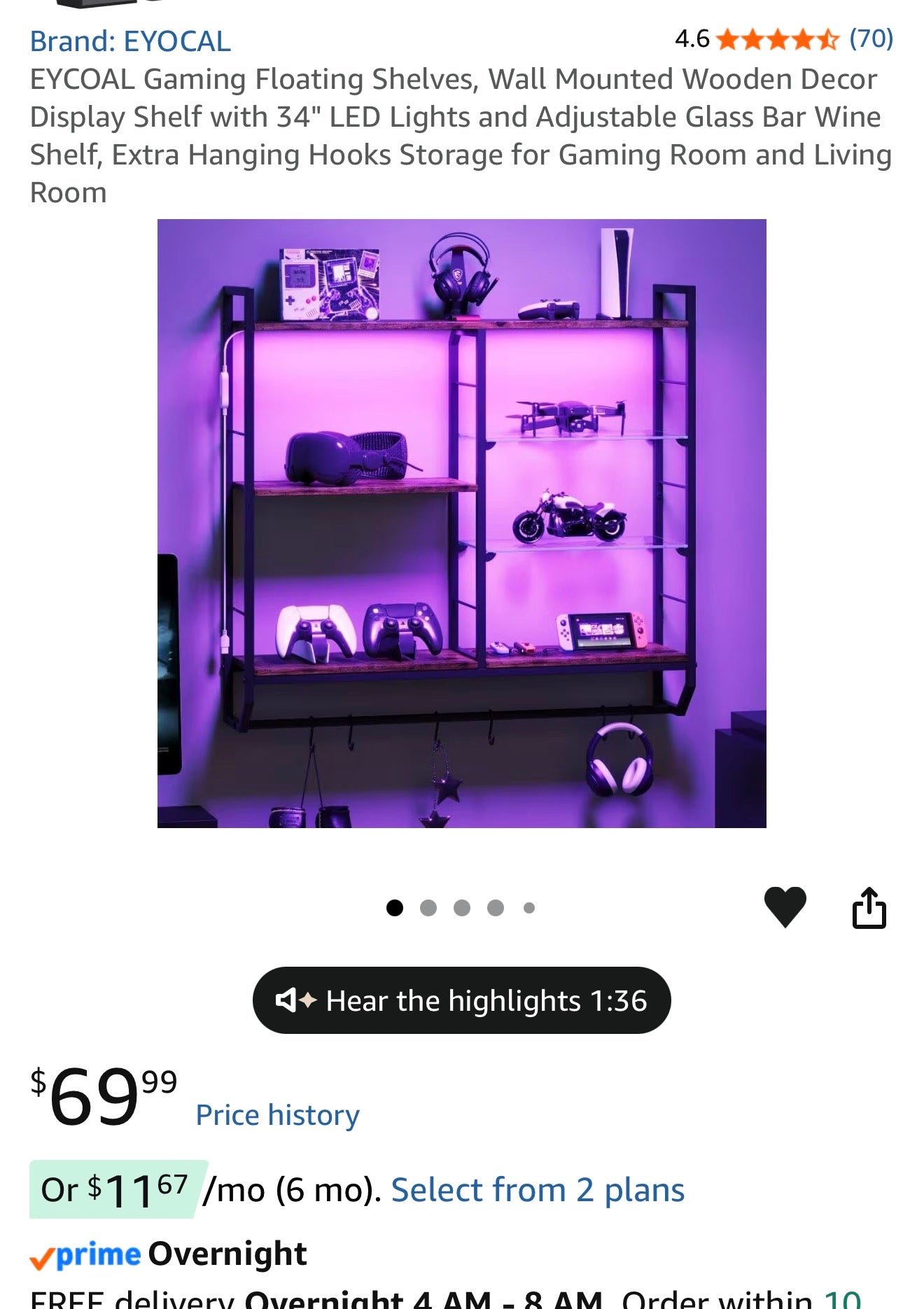 Gaming floating shelves 