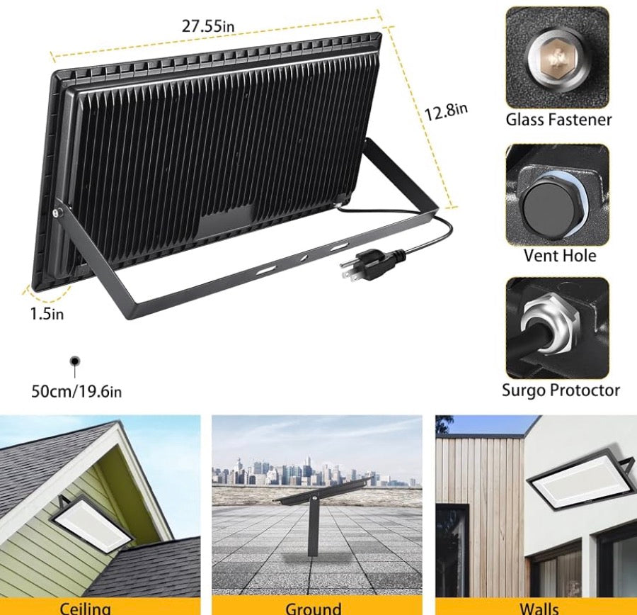 2 Pack 1000W LED Flood Light Outdoor,4250W