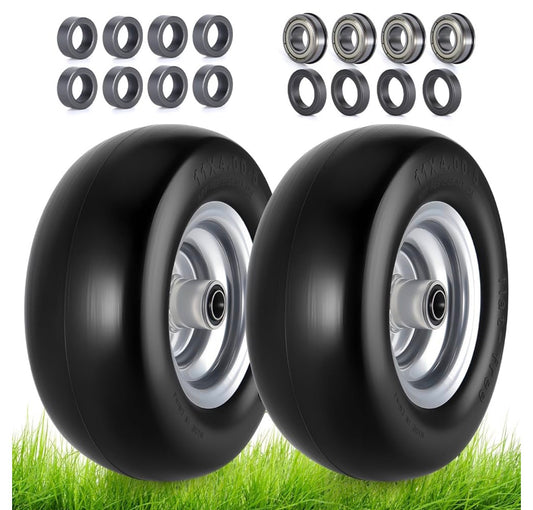 11x4.00-5” Flat Free Lawn Mower Tire and Whee