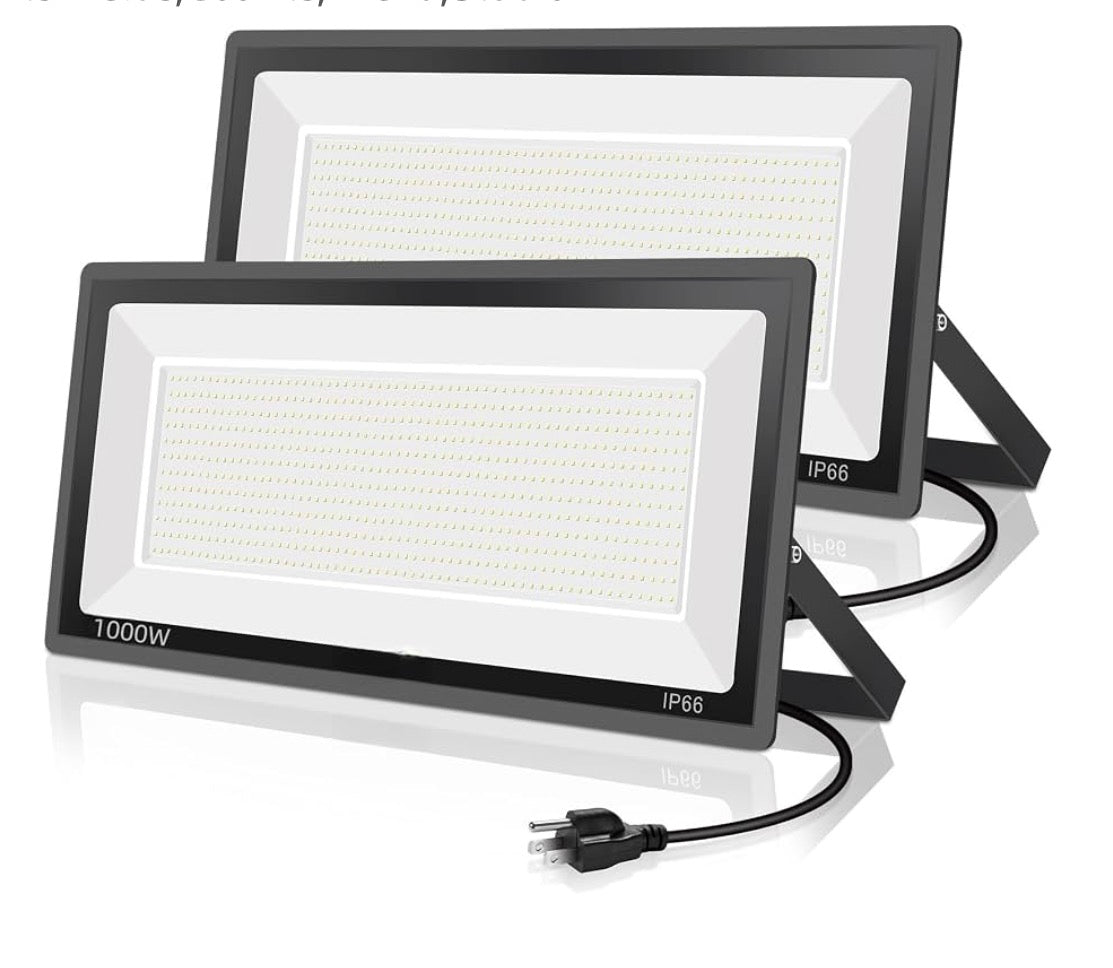 2 Pack 1000W LED Flood Light Outdoor,4250W