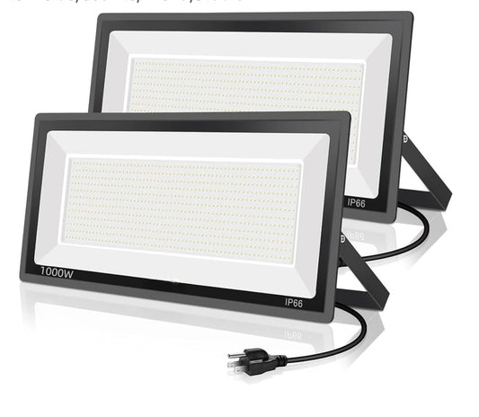 2 Pack 1000W LED Flood Light Outdoor,4250W