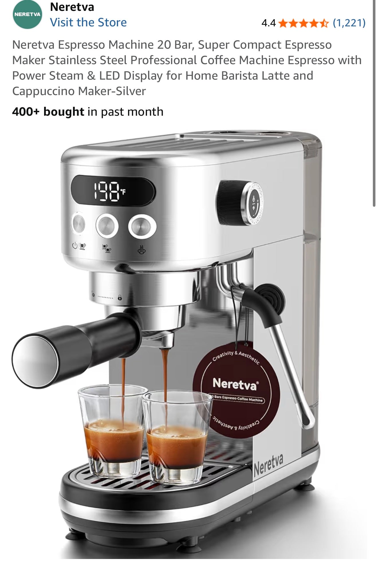 Neretva Espresso Machine 20 Bar,
