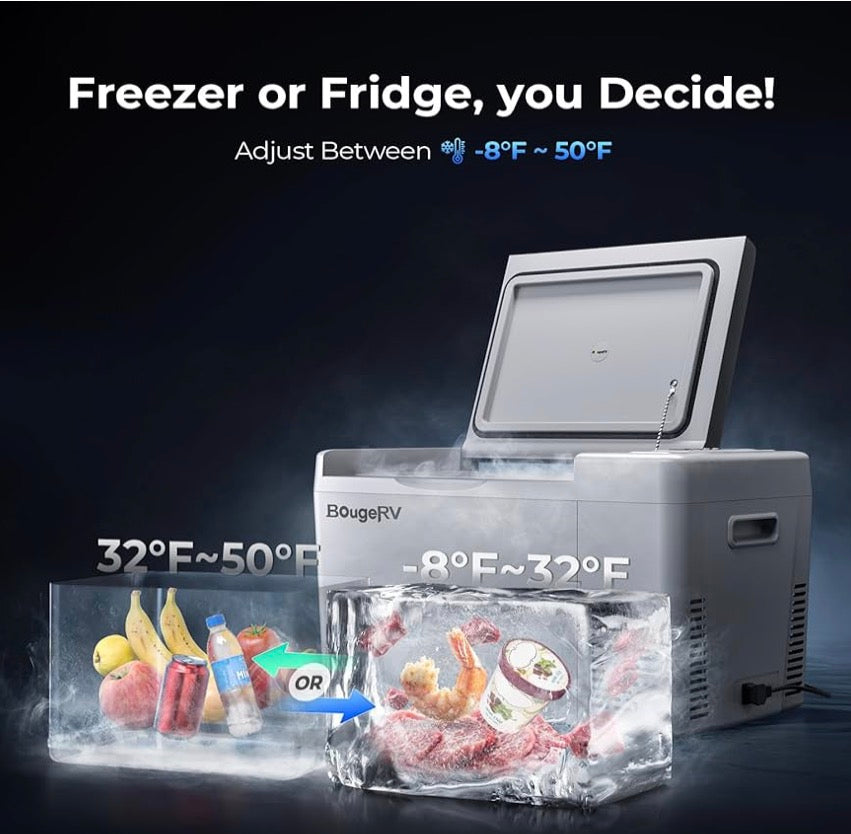 BougeRV 12 Volt Refrigerator 12V Car Fridge 23 Quart