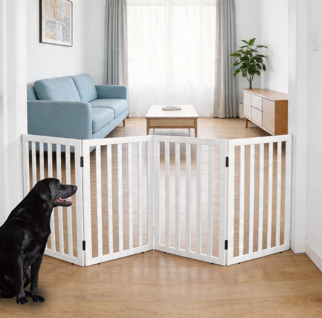 Dog Gate Indoor, Freestanding Dog Fence