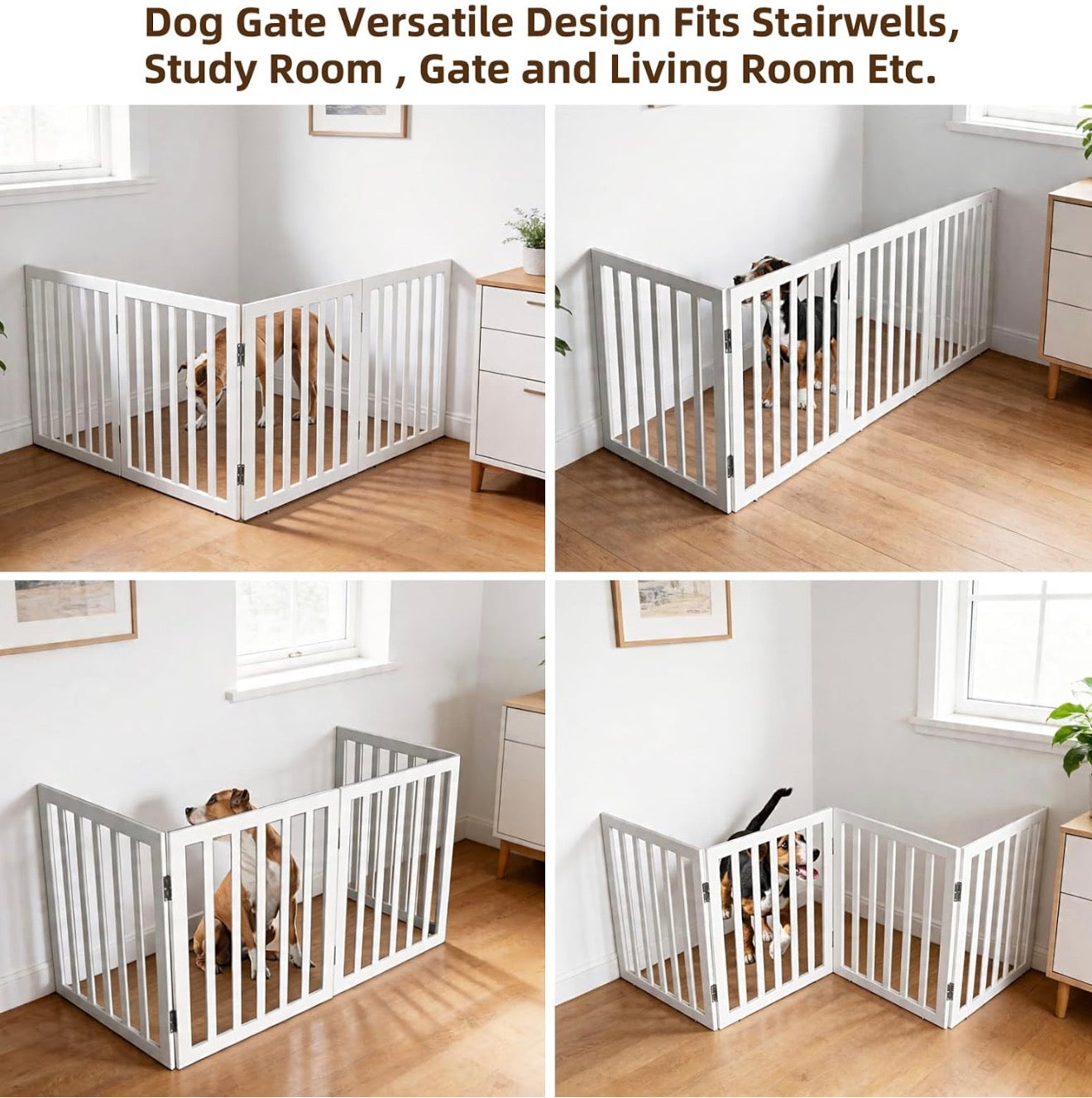 Dog Gate Indoor, Freestanding Dog Fence