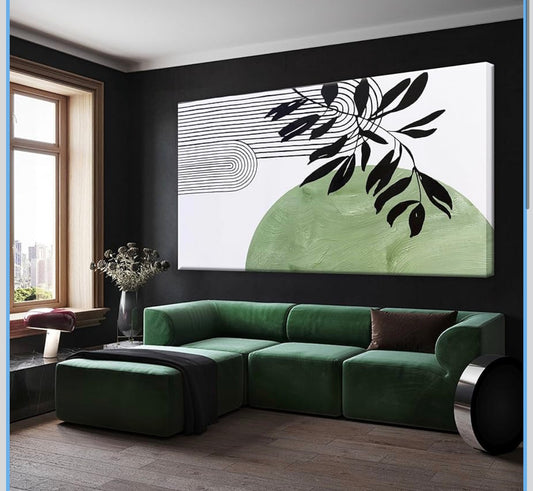 Abstract Boho Green Wall Art